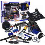 Veľká policajná sada pre malého policajta modro-čierna